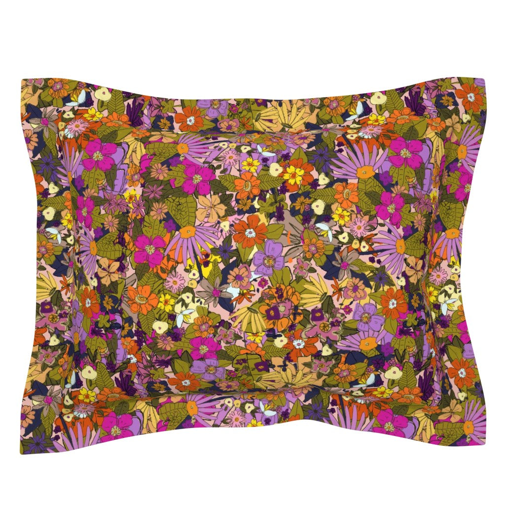 Rose and Marigold Pillow Sham