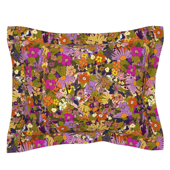 Rose and Marigold Pillow Sham