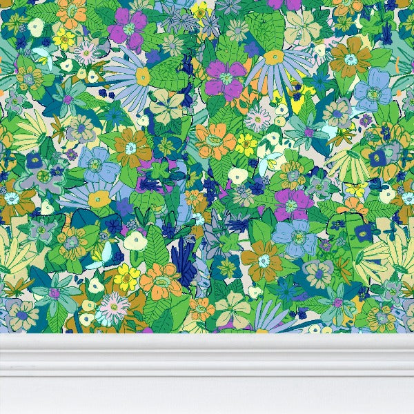 Emerald and Marigold Wallpaper