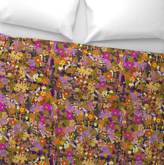Rose and Marigold Duvet Cover