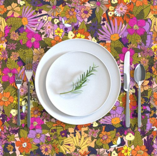 Rose and Marigold Tablecloth