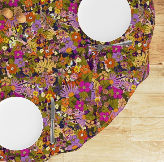 Rose and Marigold Tablecloth