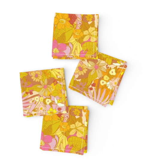 Sunflower and Marigold Cocktail Napkins