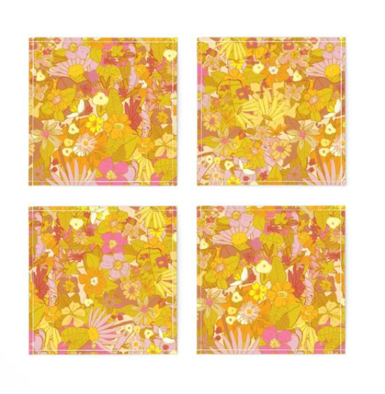 Sunflower and Marigold Cocktail Napkins