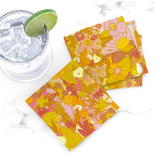 Sunflower and Marigold Cocktail Napkins