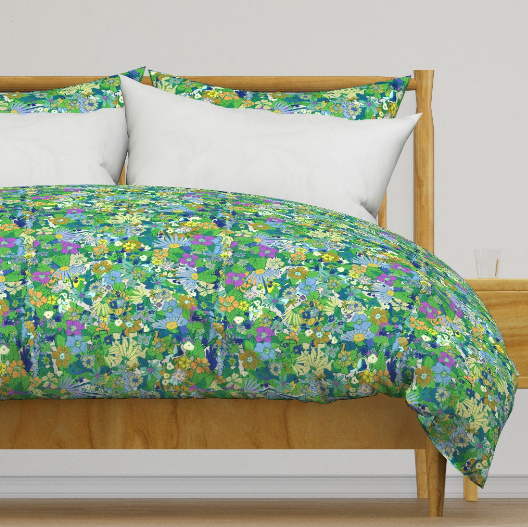 Emerald and Marigold Duvet Cover