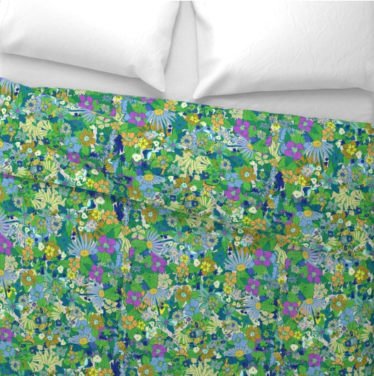 Emerald and Marigold Duvet Cover