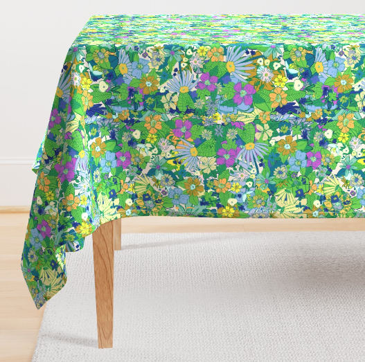 Emerald and Marigold Tablecloth