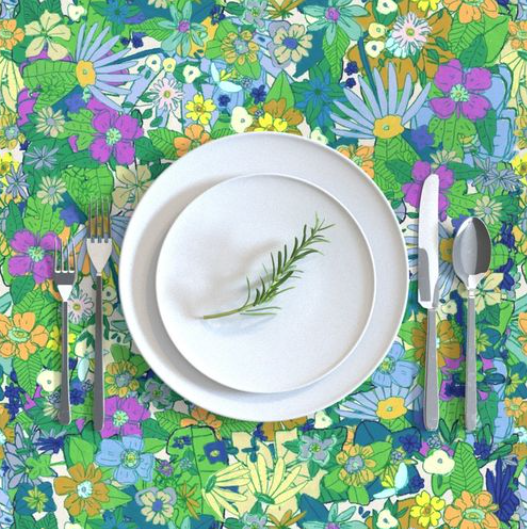 Emerald and Marigold Tablecloth