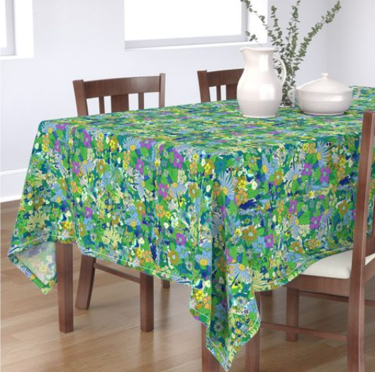 Emerald and Marigold Tablecloth