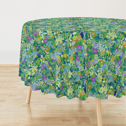 Emerald and Marigold Tablecloth