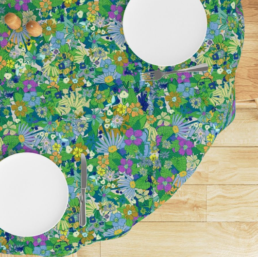 Emerald and Marigold Tablecloth