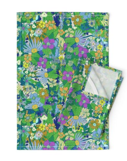 Emerald and Marigold Tea Towel