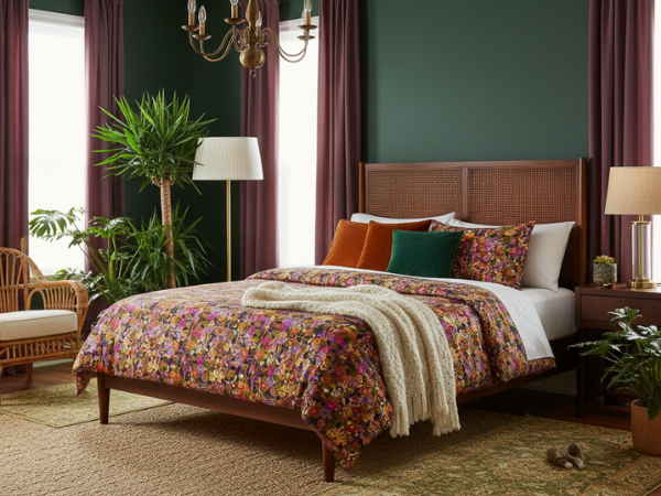 Rose and Marigold Duvet Cover