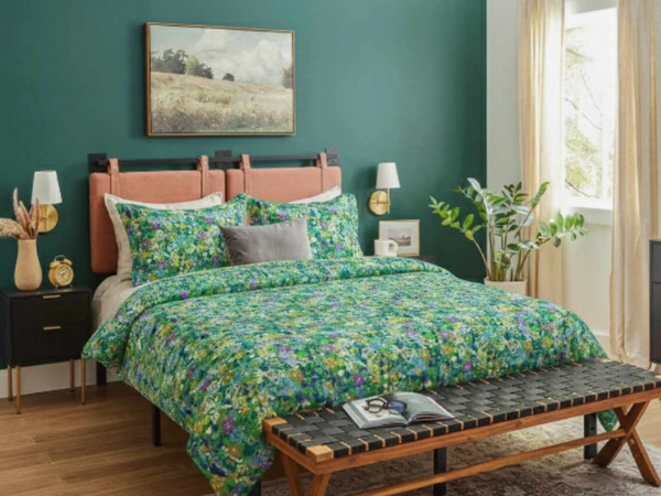 Emerald and Marigold Duvet Cover