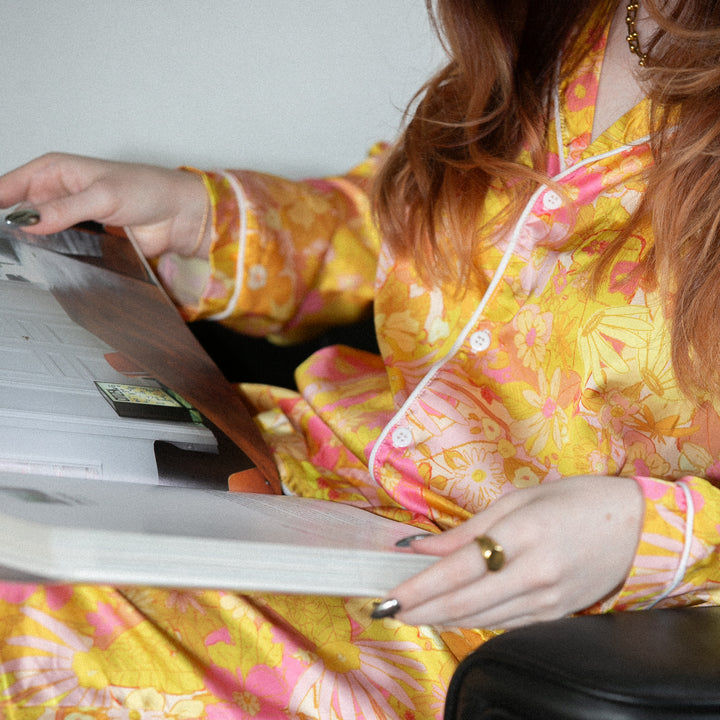 Sunflower & Marigold Silky Pajama Set