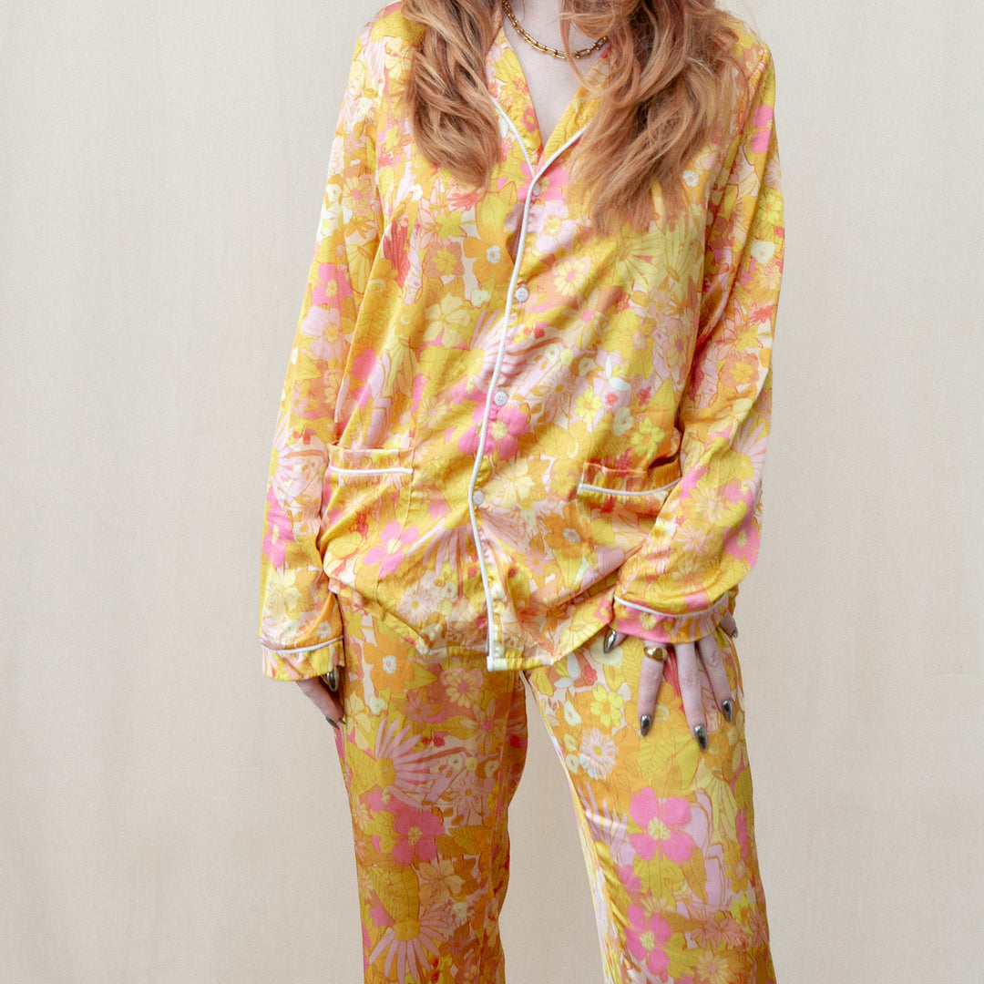 Sunflower & Marigold Silky Pajama Set