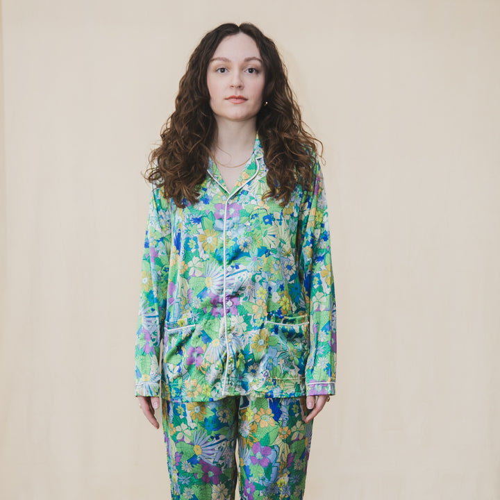 Emerald & Marigold Silky Pajama Set