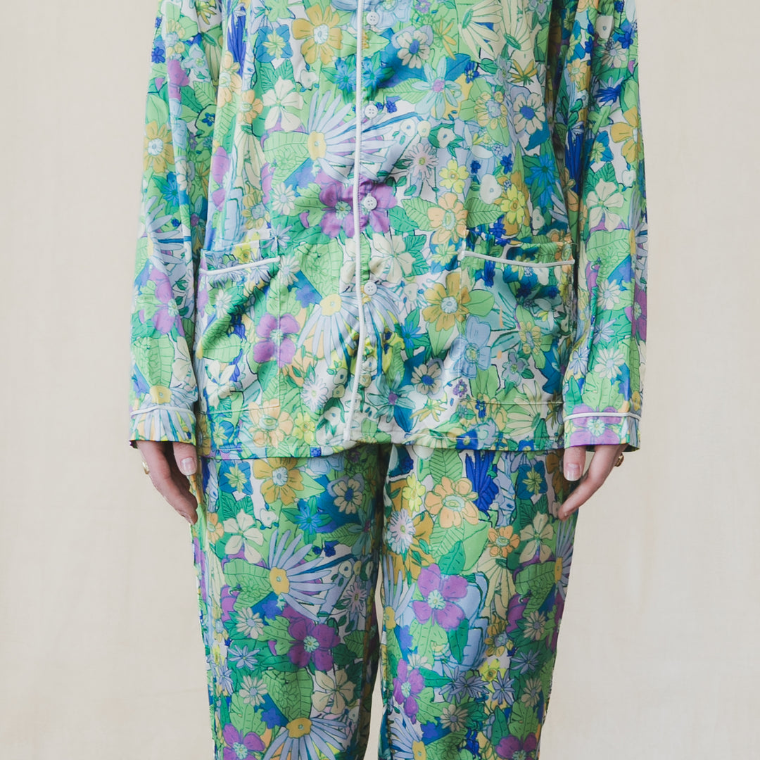 Emerald & Marigold Silky Pajama Set