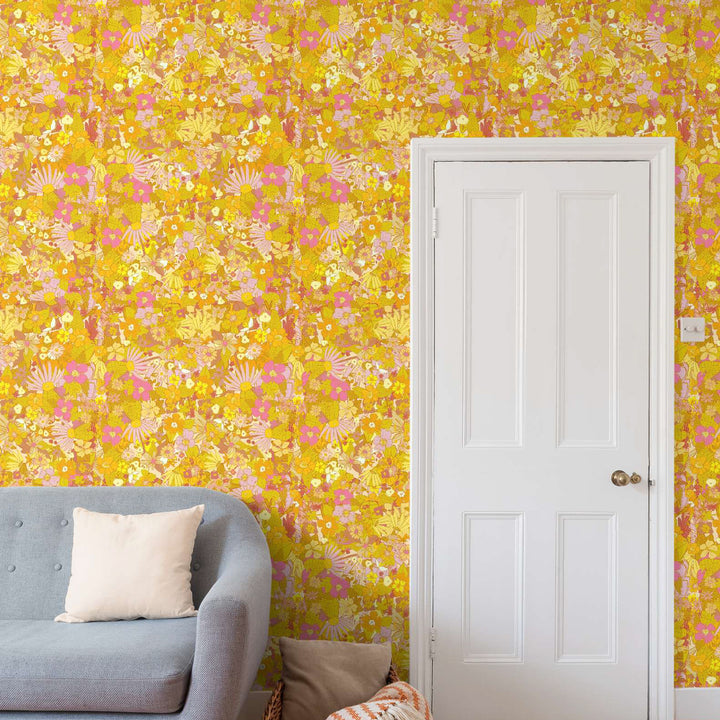 Sunflower & Marigold Wallpaper