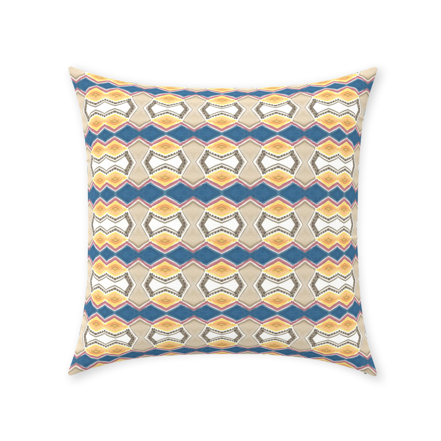 Sumatra Pillow, yellow and blue preppy modern pillow by bunglo.