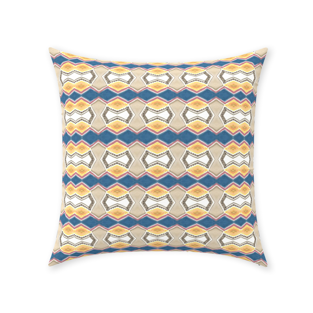 Sumatra Pillow, yellow and blue preppy modern pillow by bunglo.