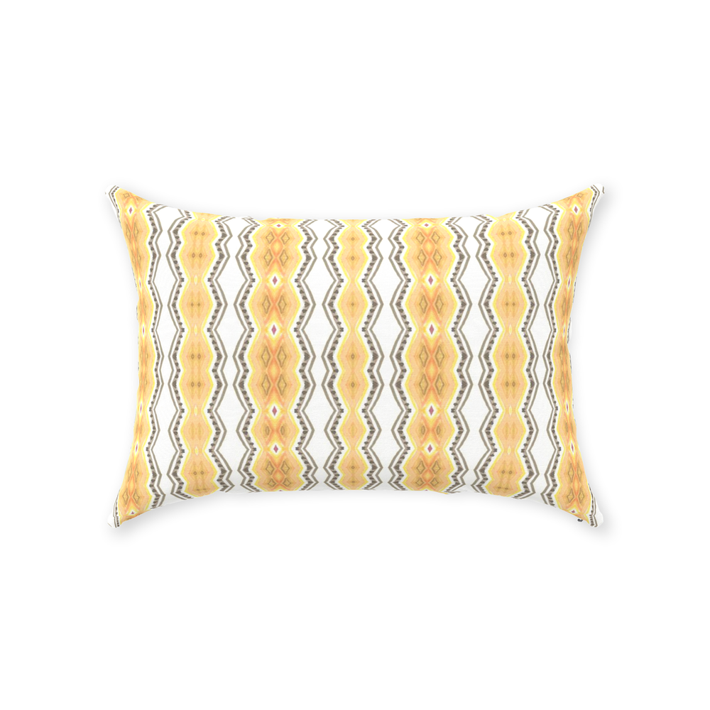 Modern yellow and white stripped pillow, Om Stripes Pillow, by bunglo