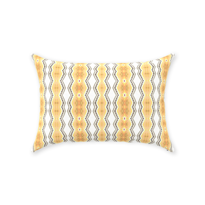 Modern yellow and white stripped pillow, Om Stripes Pillow, by bunglo