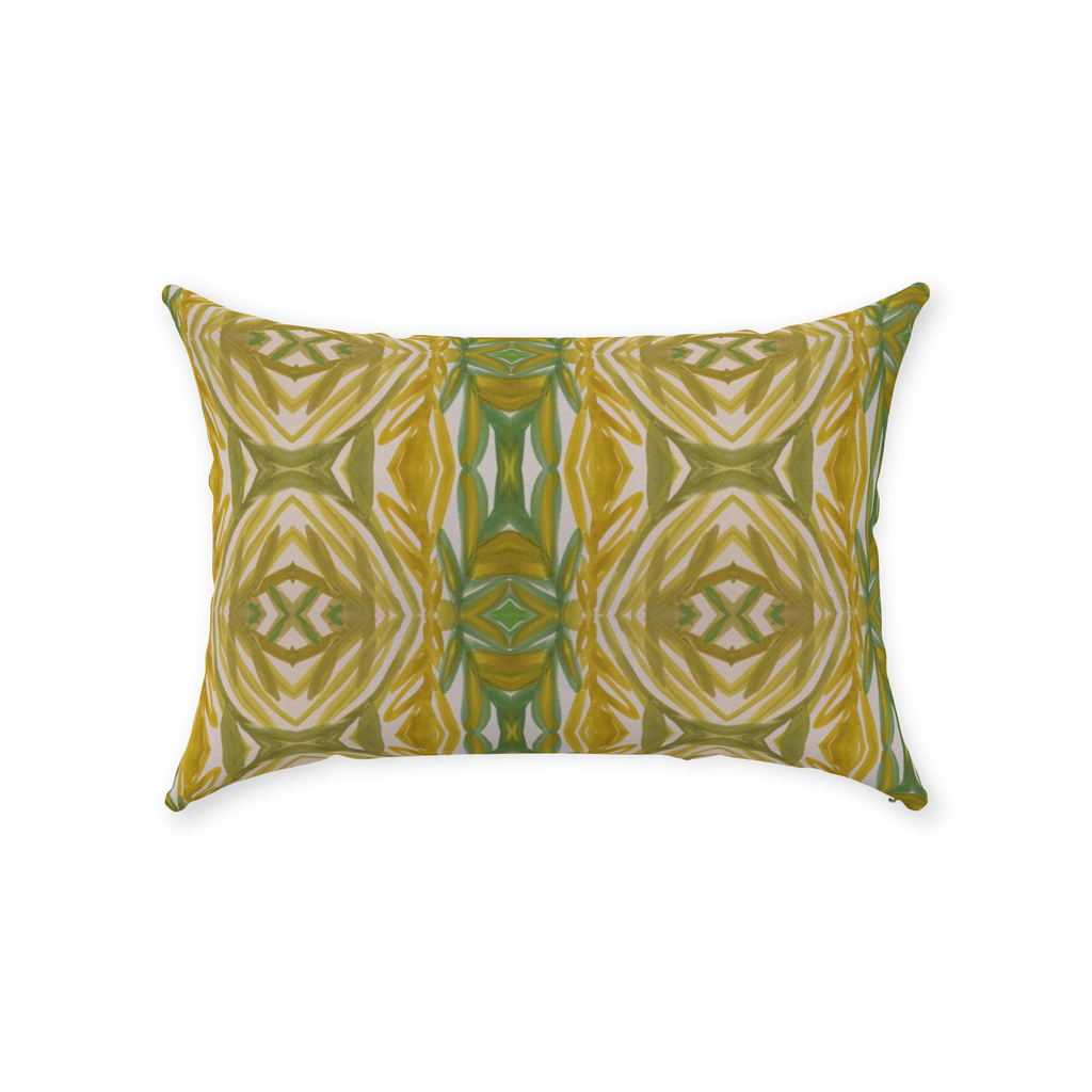 Green mid century modern pattern and pillow by bunglo