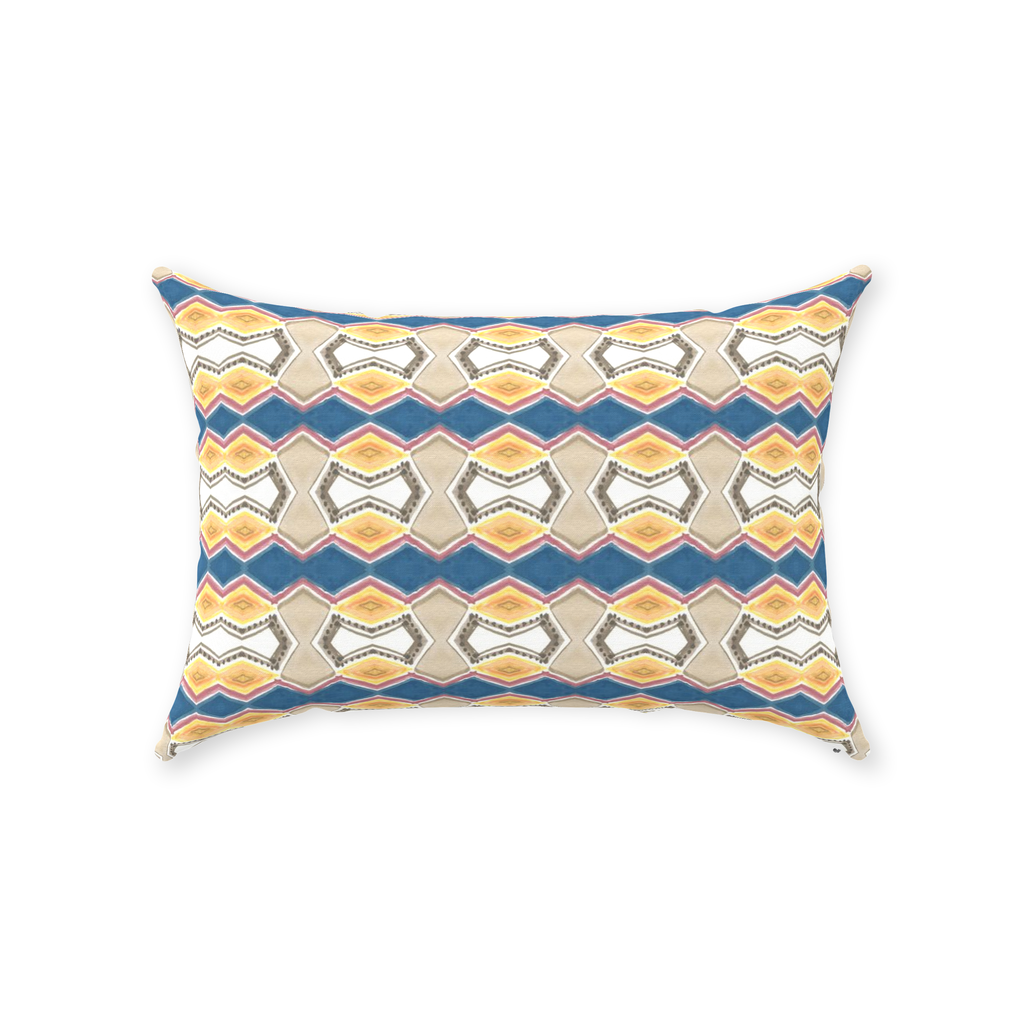 Sumatra Pillow, yellow and blue preppy modern pillow by bunglo.