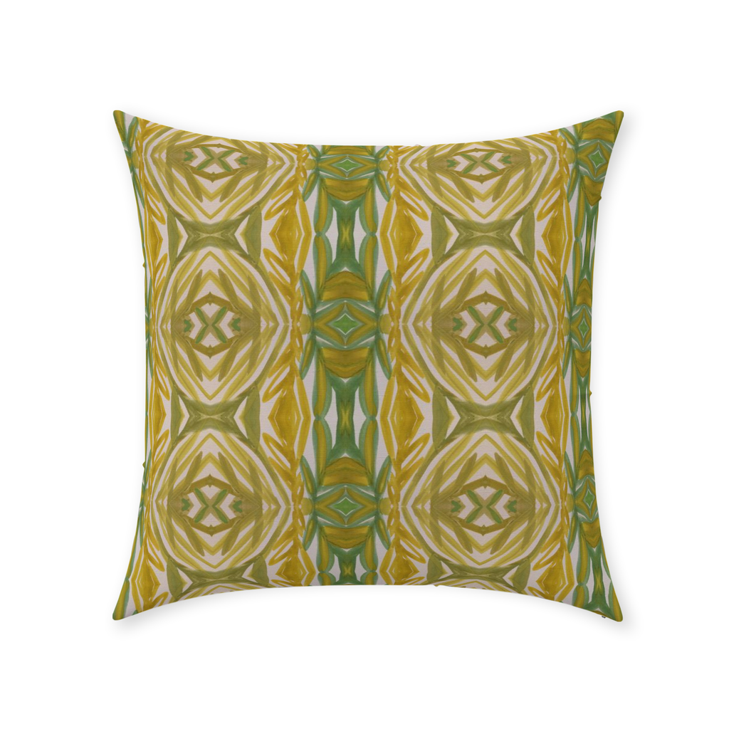 Green mid century modern pattern and pillow by bunglo